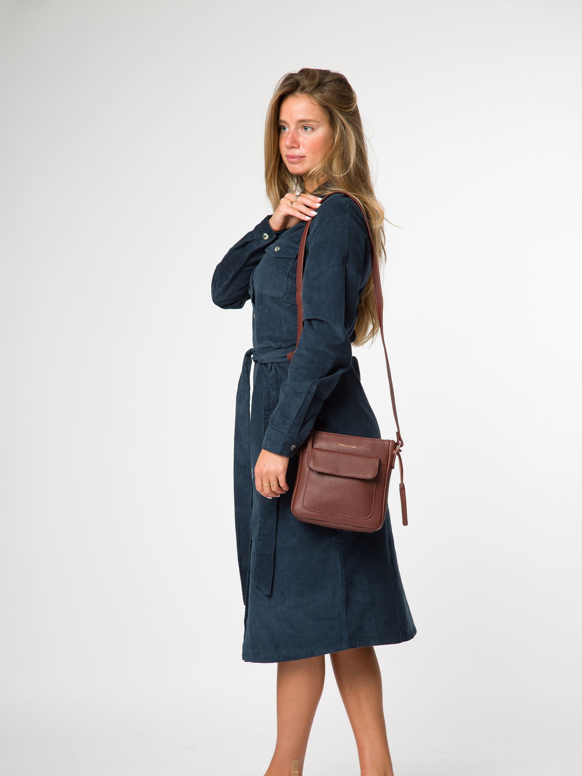 Pure Luxuries London Brown Amberlyn cross-body bag (British brand)