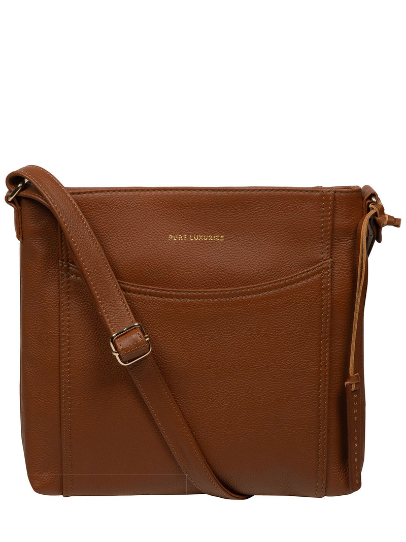 Pure Luxuries London black leather cross-body bag, imported from the UK