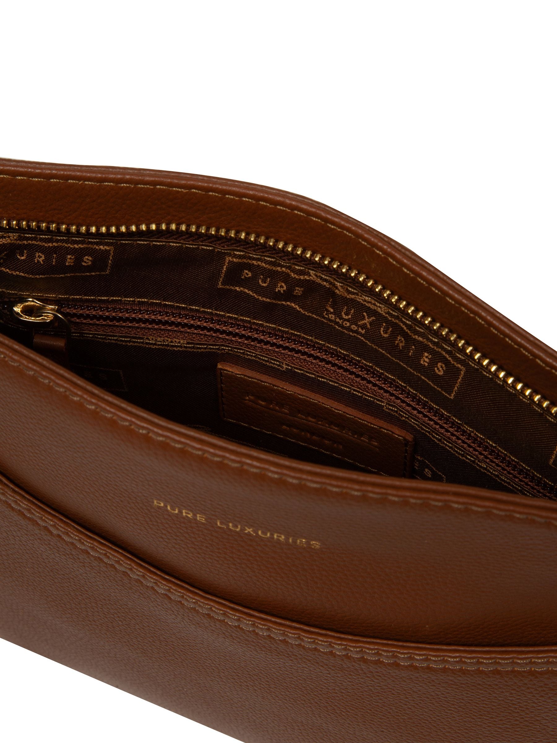 Pure Luxuries London black leather cross-body bag, imported from the UK