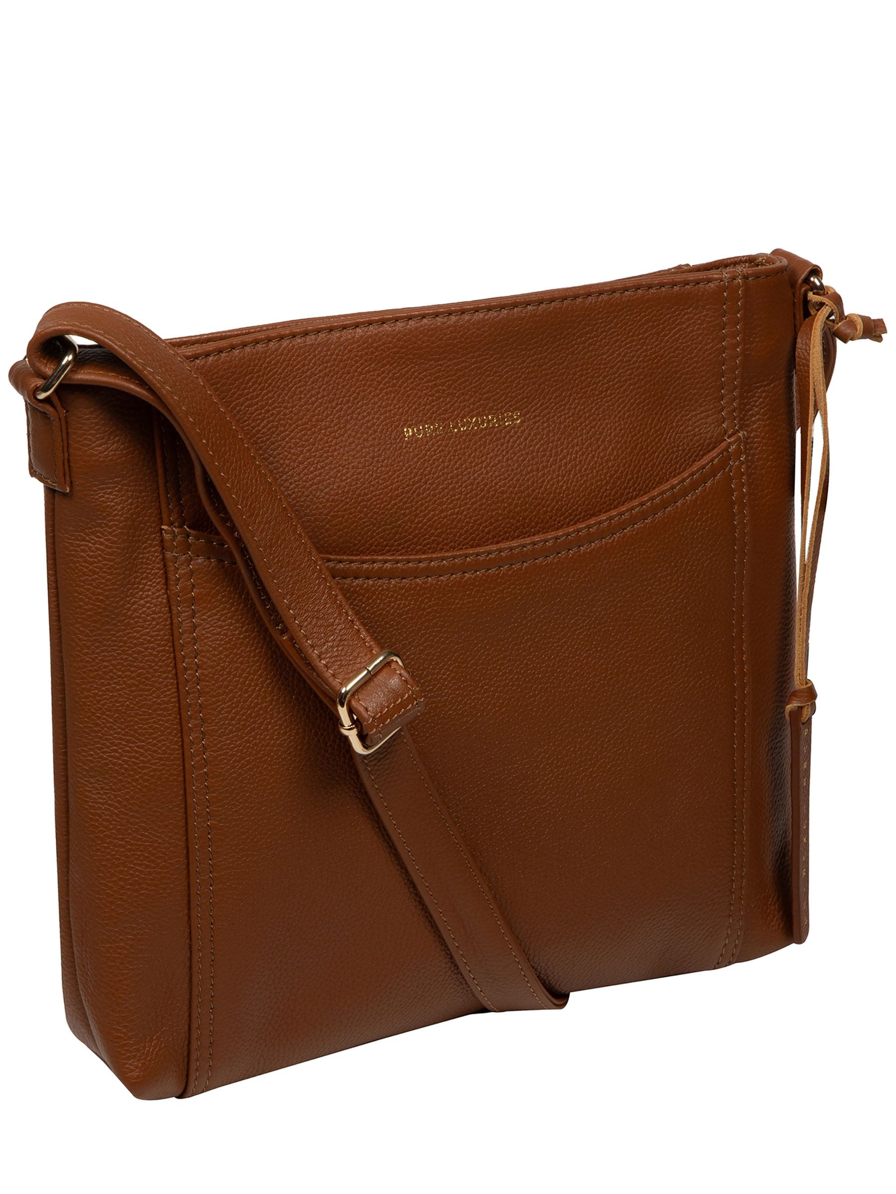 Pure Luxuries London black leather cross-body bag, imported from the UK