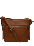 Pure Luxuries London brown Thorne leather cross-body bag, imported from the UK