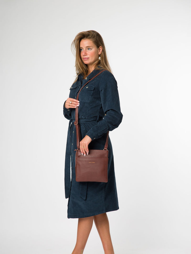 Pure Luxuries London Nola brown cross-body bag (British brand)