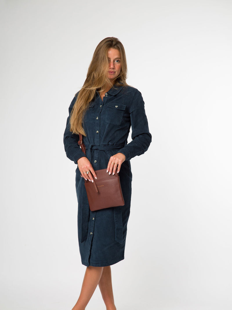 Pure Luxuries London Nola brown cross-body bag (British brand)