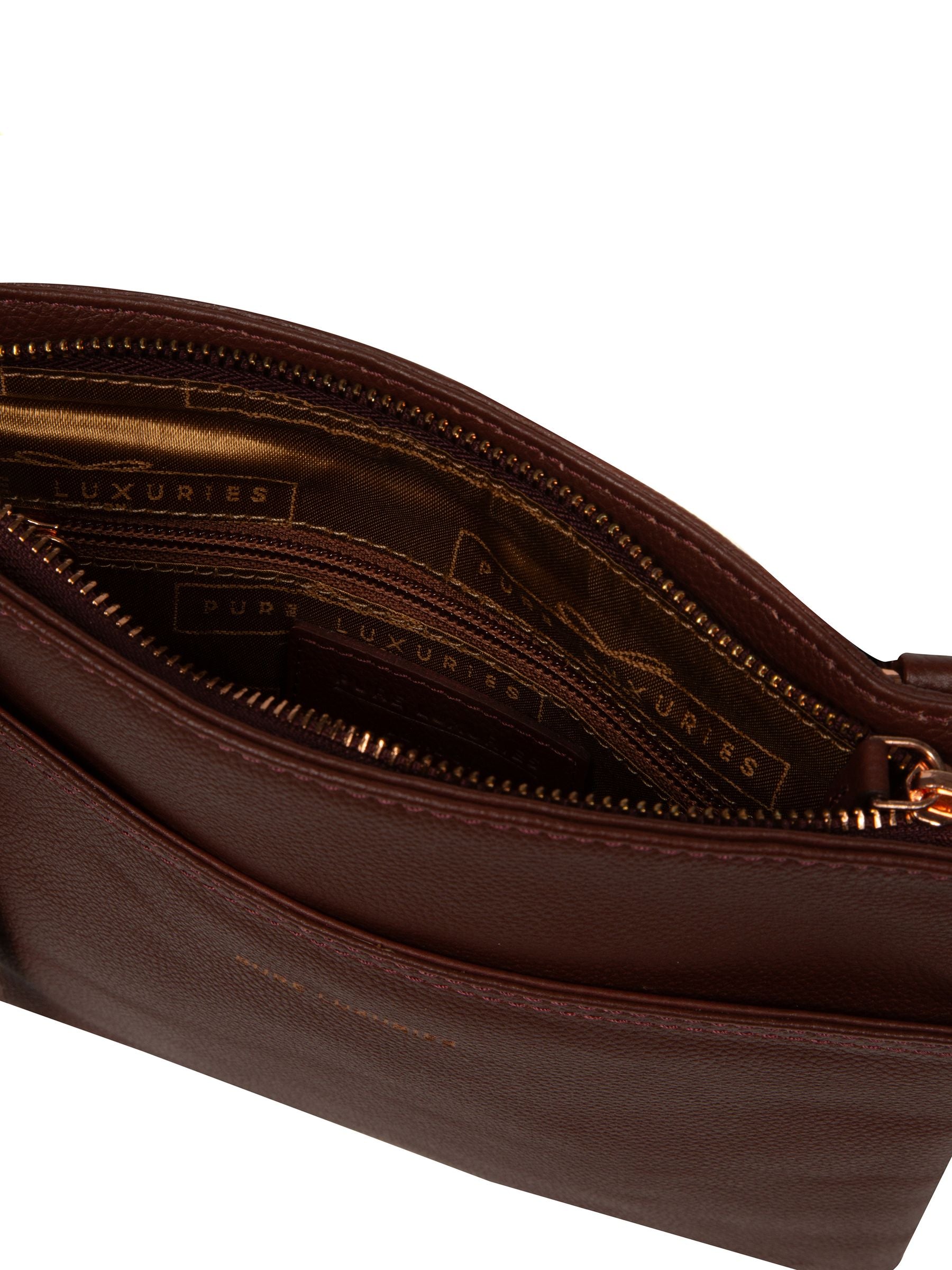 Pure Luxuries London Nola brown cross-body bag (British brand)