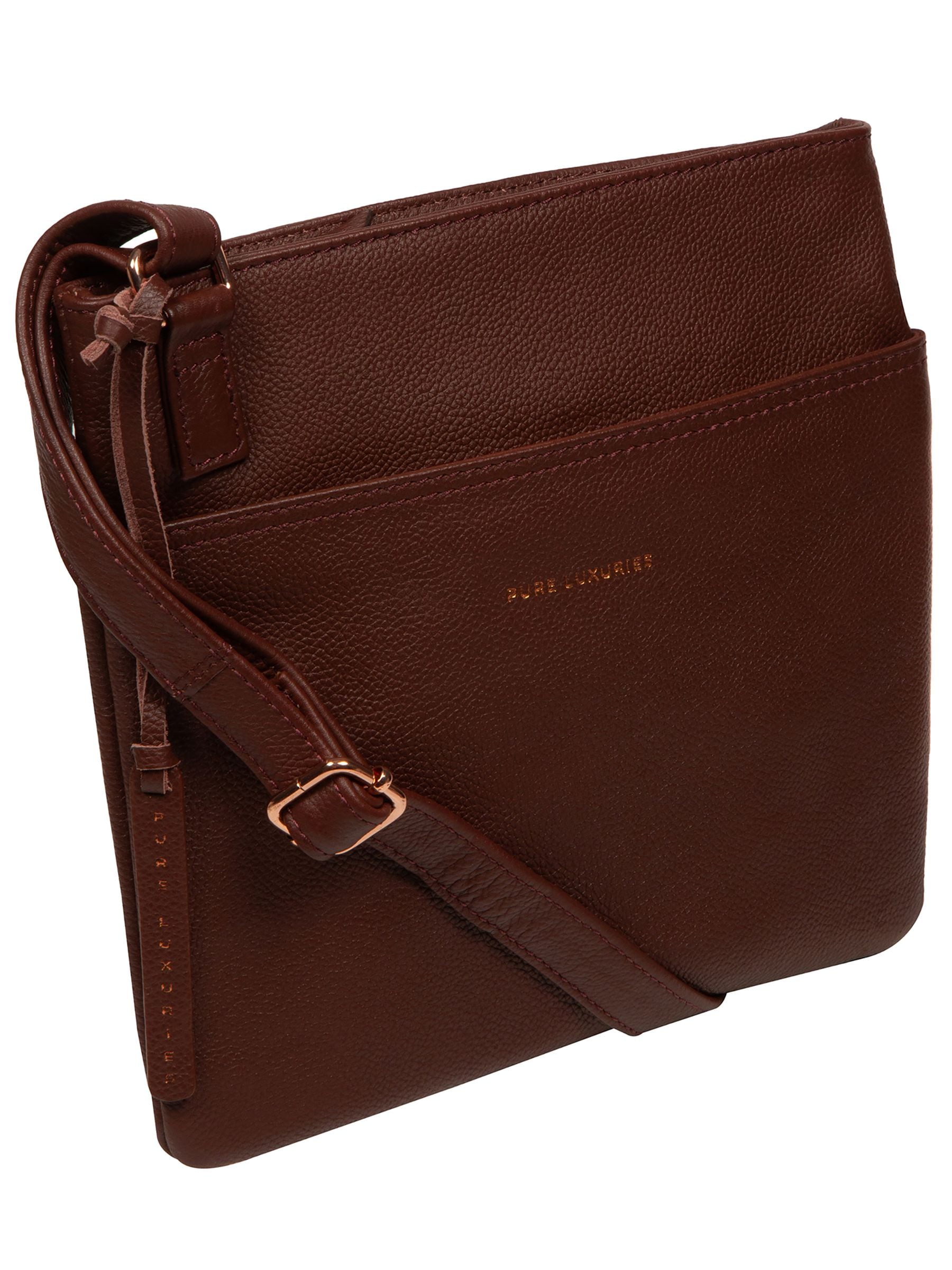 Pure Luxuries London Nola brown cross-body bag (British brand)