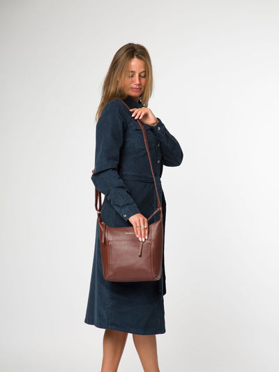 Next Pure Luxuries Melbury Brown Leather Shoulder Bag- Buy online at McGrocer