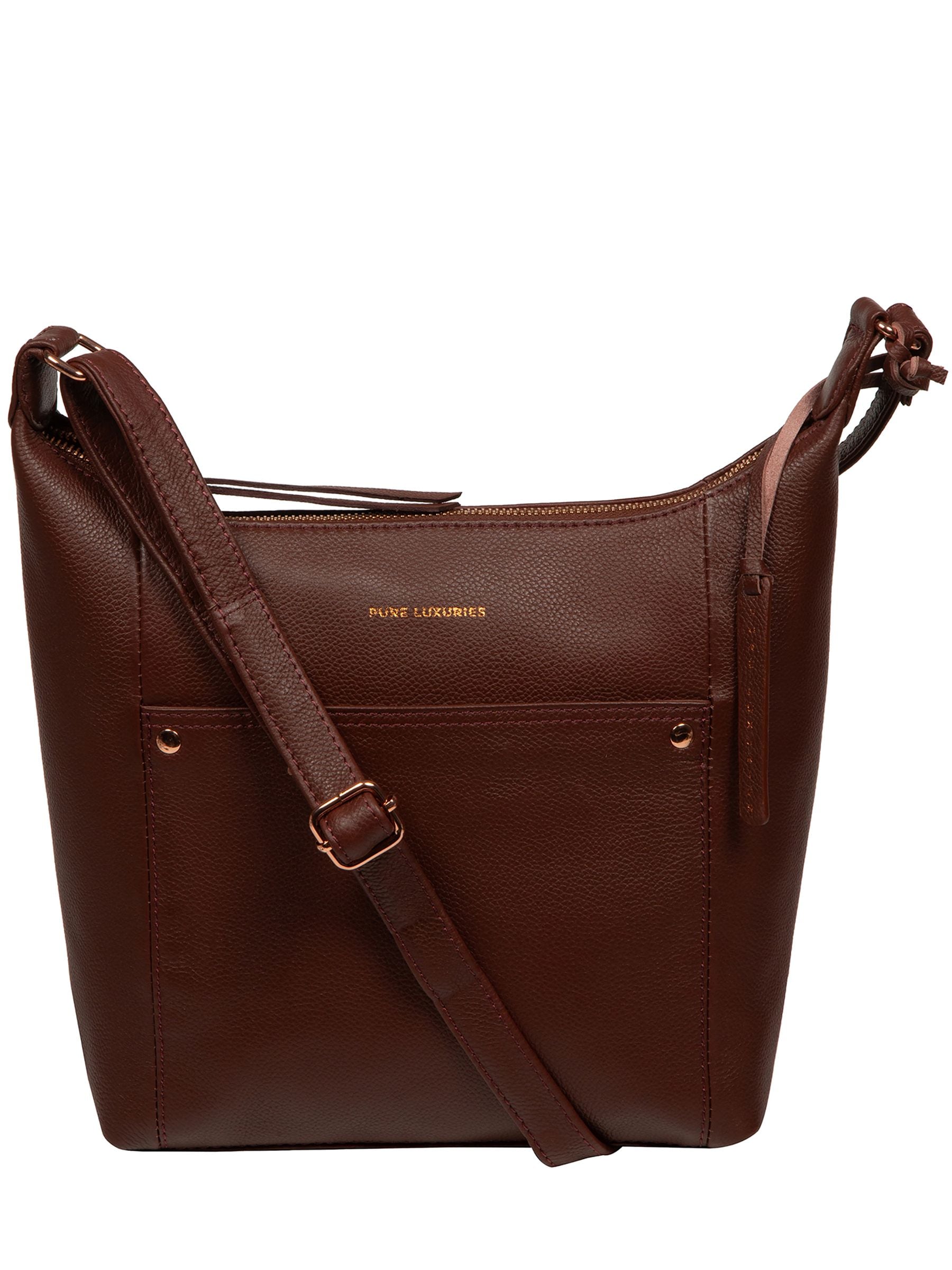 Pure Luxuries Melbury leather shoulder bag in brown (British brand)