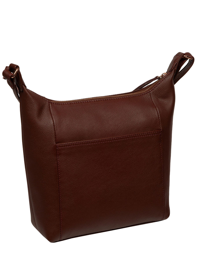Pure Luxuries Melbury leather shoulder bag in brown (British brand)
