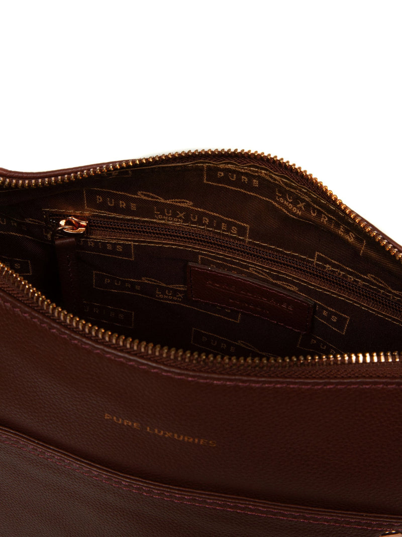 Pure Luxuries Melbury leather shoulder bag in brown (British brand)