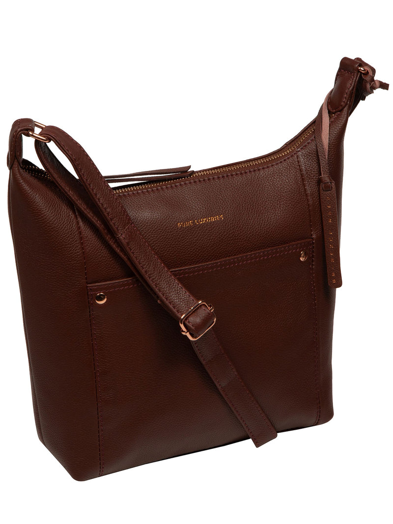 Pure Luxuries Melbury leather shoulder bag in brown (British brand)