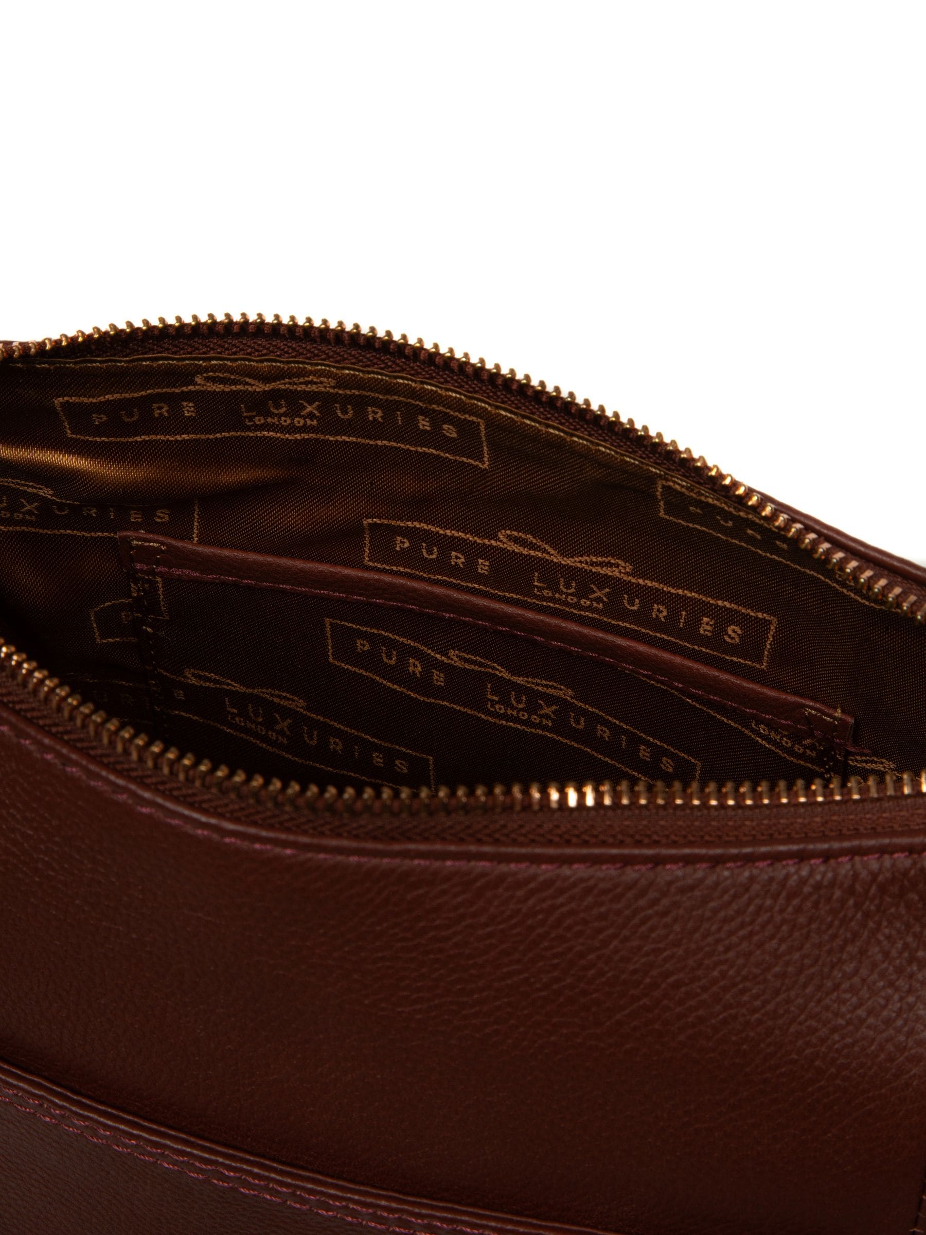Pure Luxuries Melbury leather shoulder bag in brown (British brand)