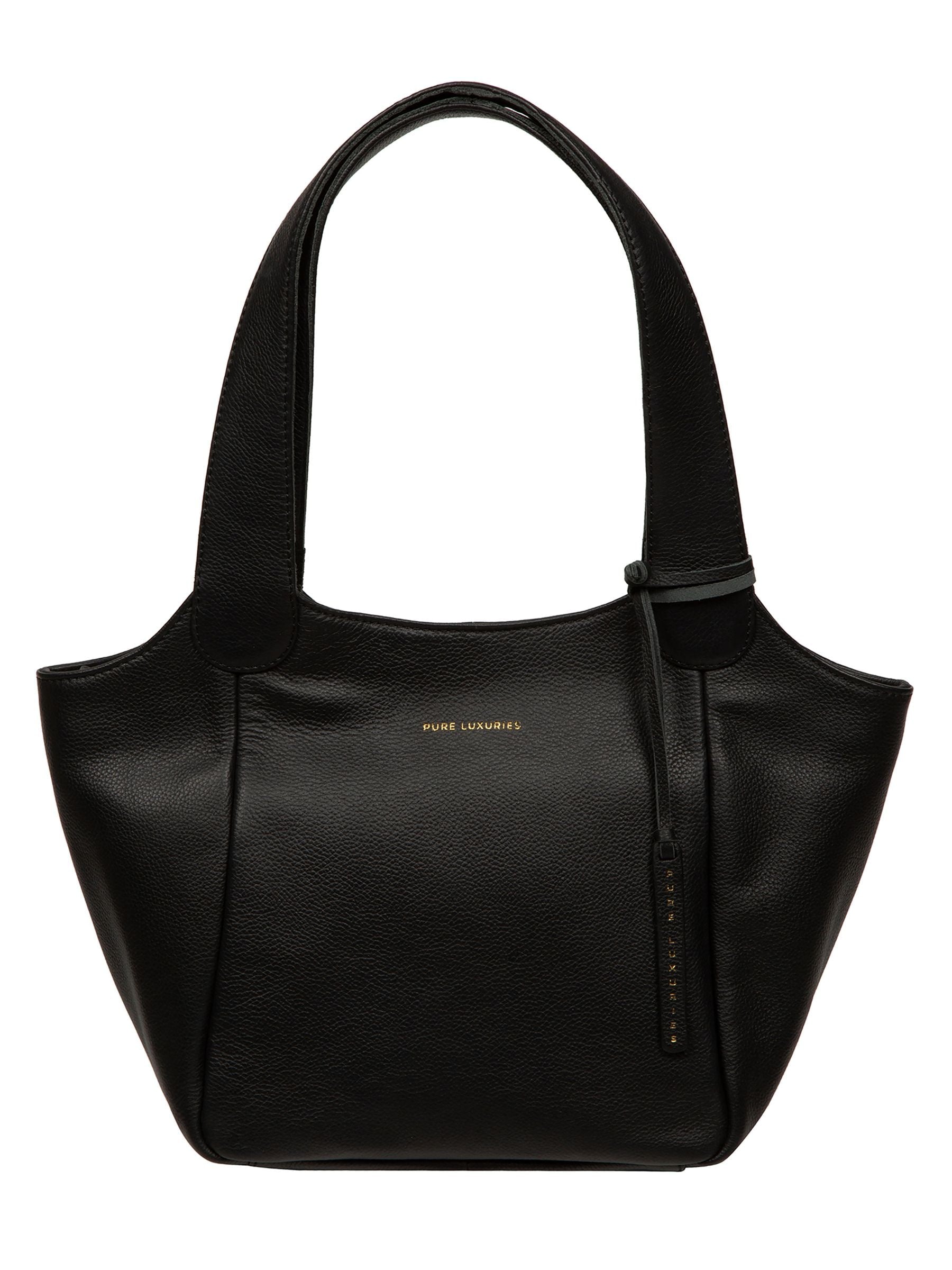 Pure Luxuries London Ormesby leather handbag black, imported from the UK