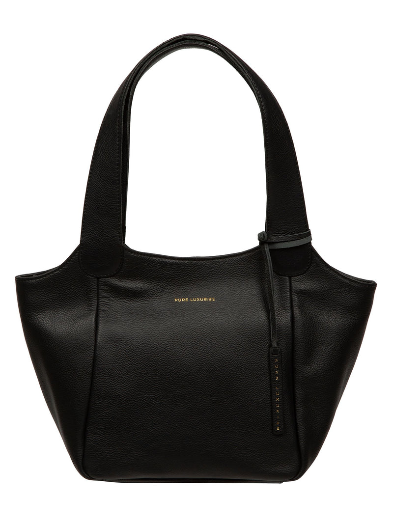 Pure Luxuries London Ormesby leather handbag black, imported from the UK