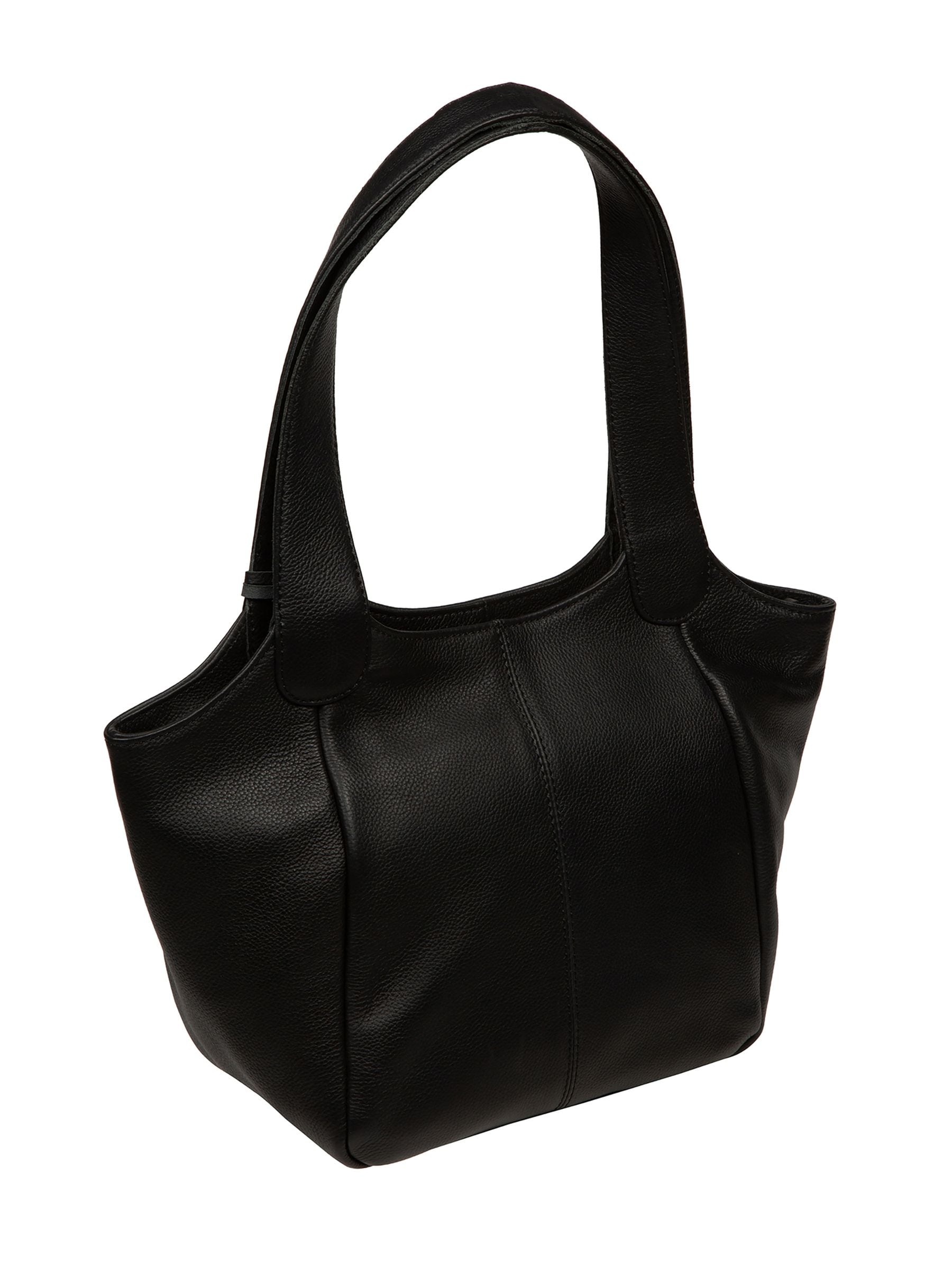 Pure Luxuries London Ormesby leather handbag black, imported from the UK