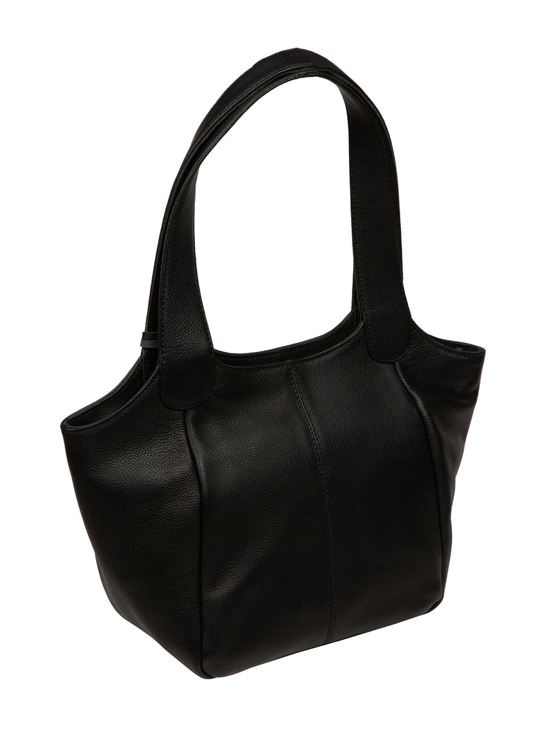 Pure Luxuries London Ormesby leather handbag black, imported from the UK