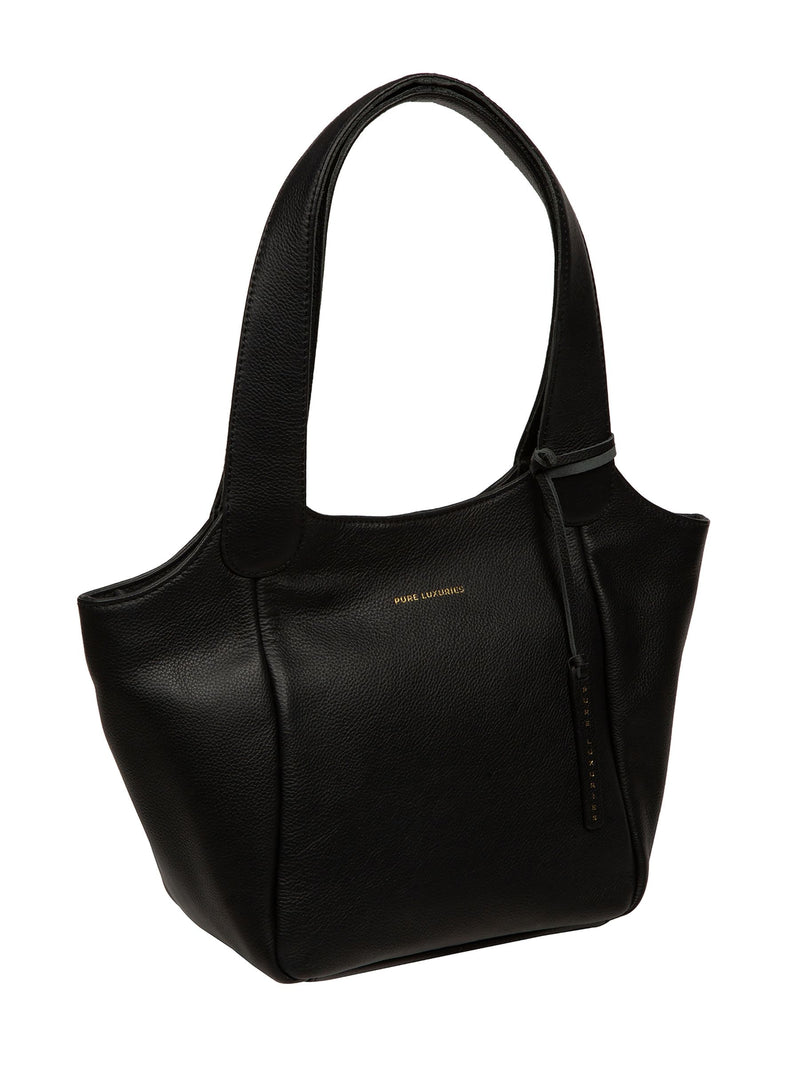 Pure Luxuries London Ormesby leather handbag black, imported from the UK