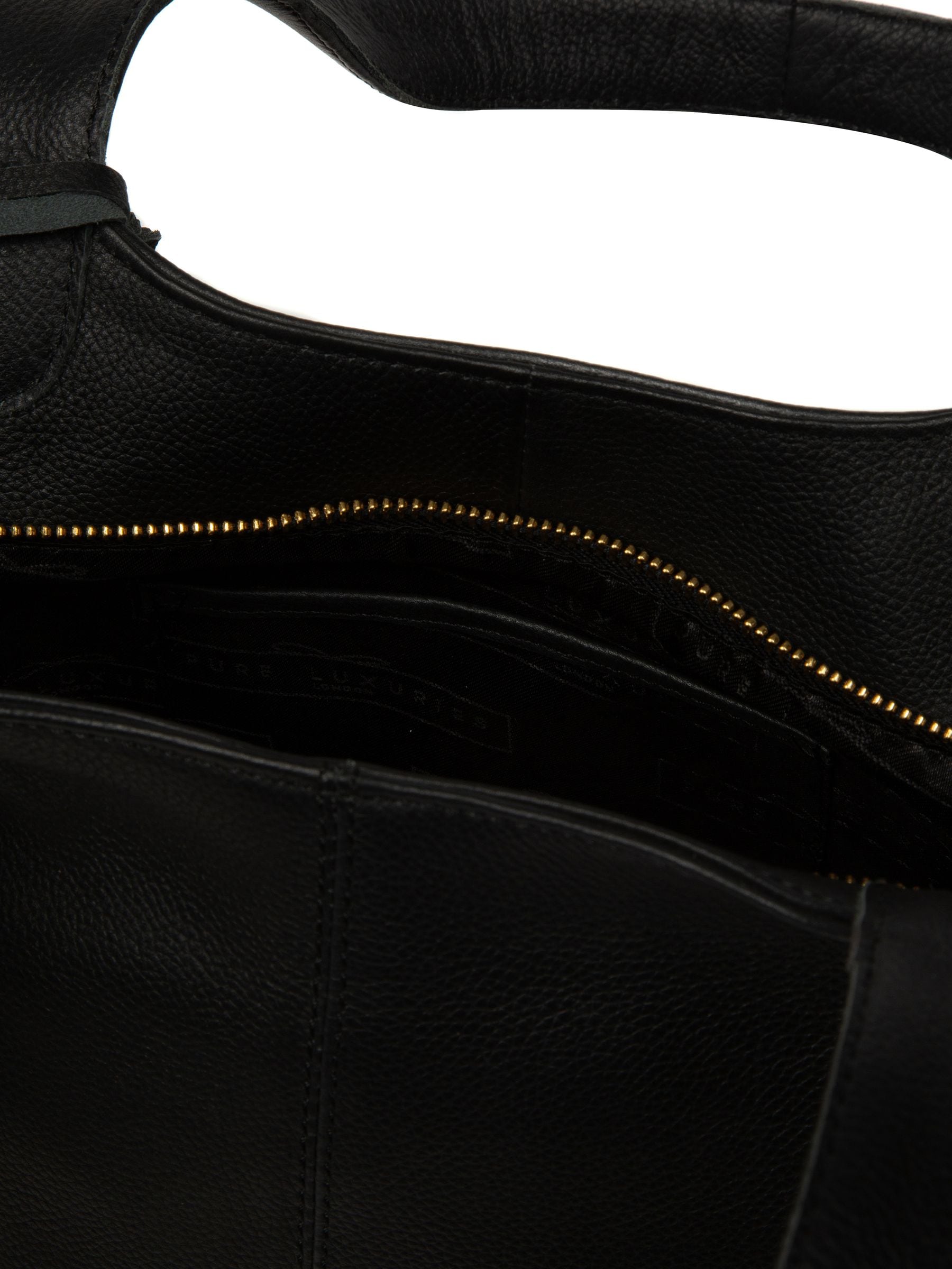 Pure Luxuries London Ormesby leather handbag black, imported from the UK