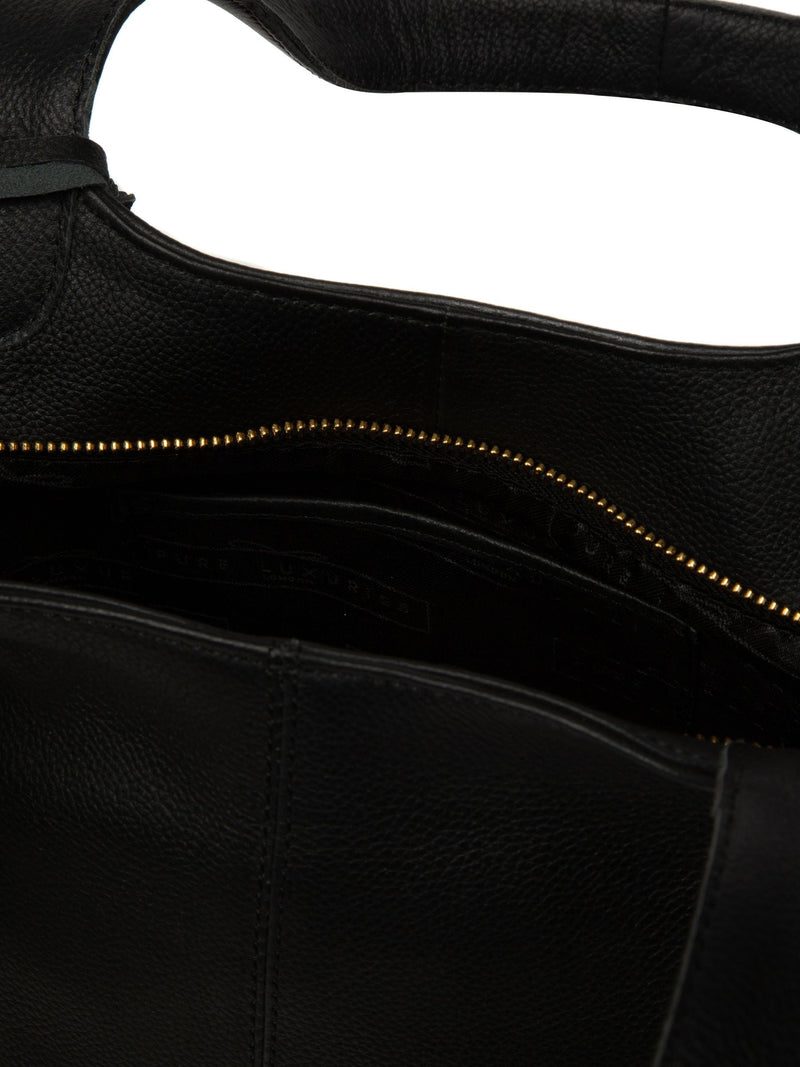 Pure Luxuries London Ormesby leather handbag black, imported from the UK