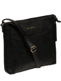 Pure Luxuries London black leather cross-body bag, imported from the UK