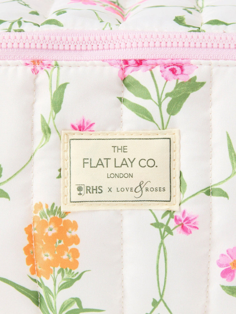The Flat Lay Co. marshmallow box bag with floral RHS design British brand