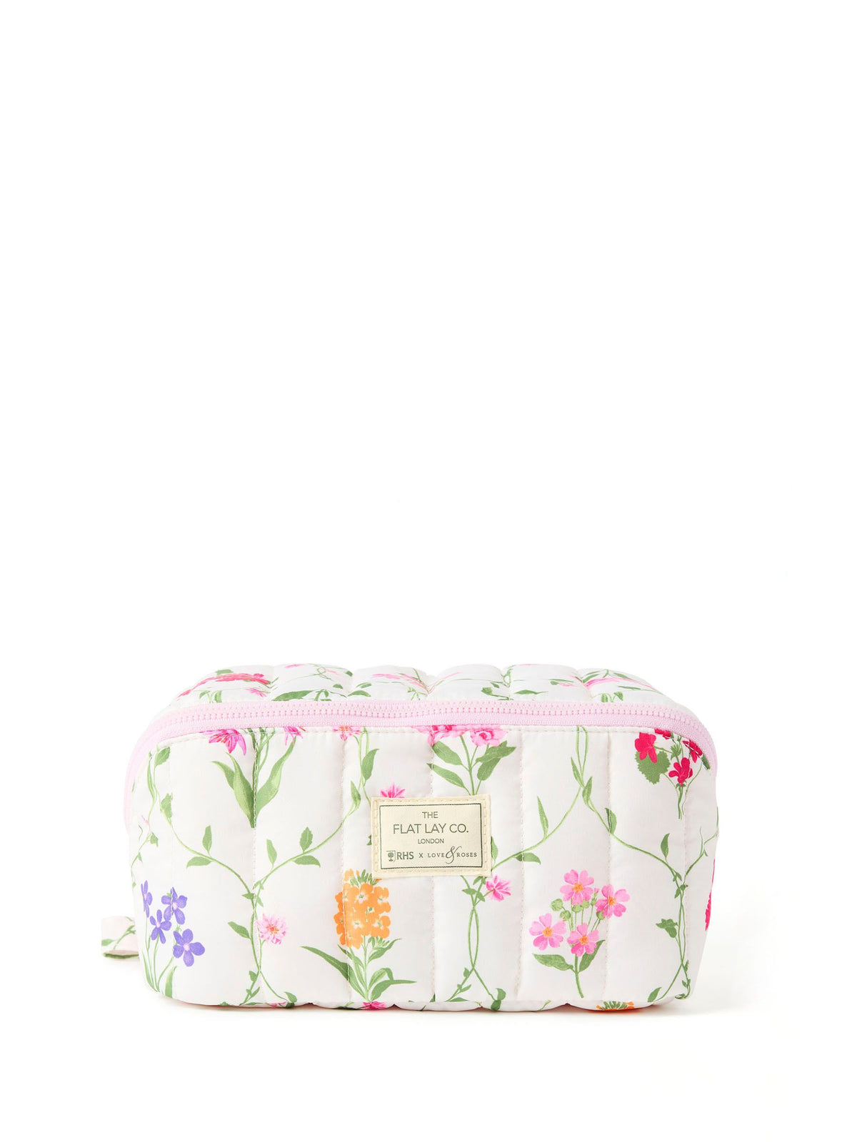 The Flat Lay Co. marshmallow box bag with floral RHS design British brand