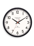 Brookpace Lascelles black radio controlled clock 36cm (British brand)