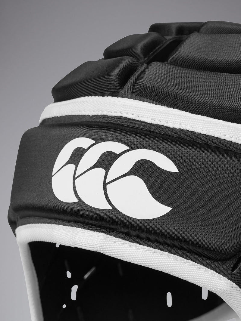 Canterbury Core headguard in black with EVA foam protection, UK version