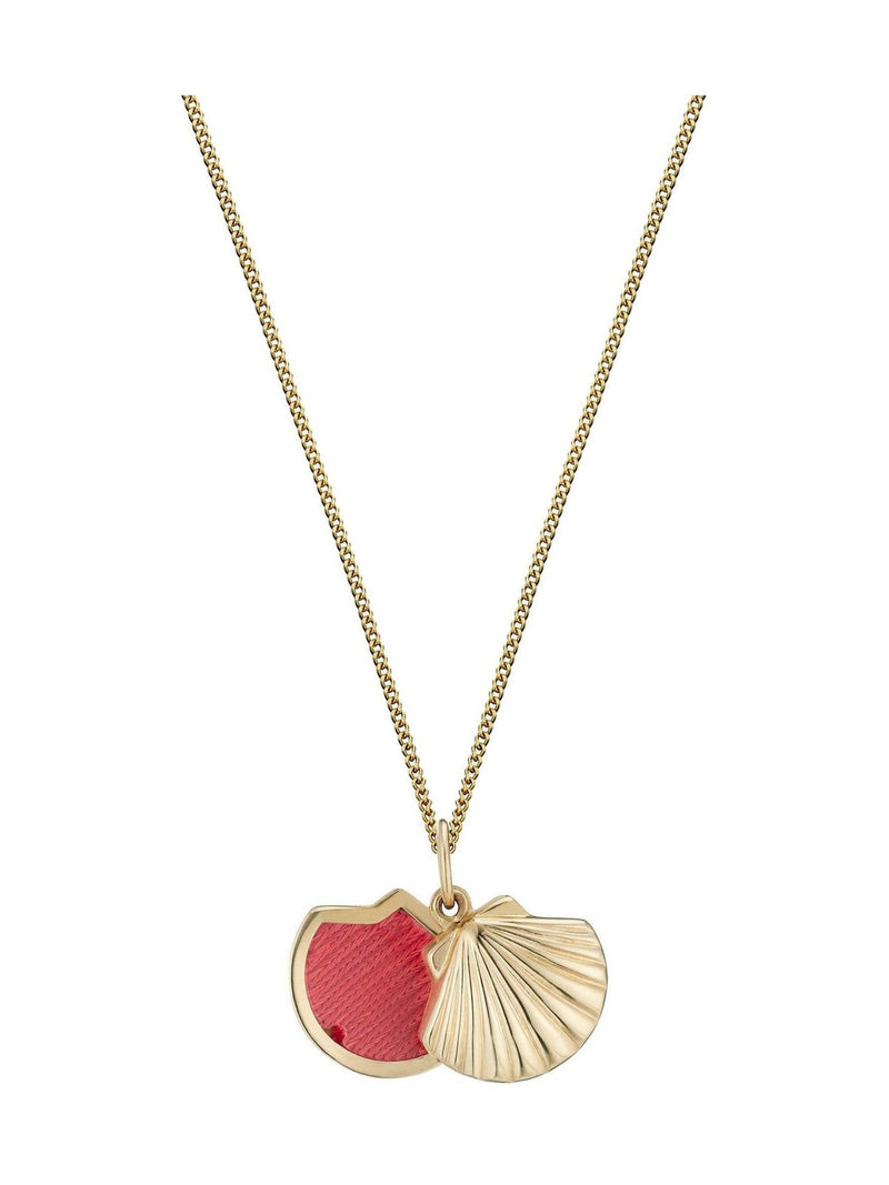 Beaverbrooks 9ct gold shell locket pendant with 45cm chain (British brand)