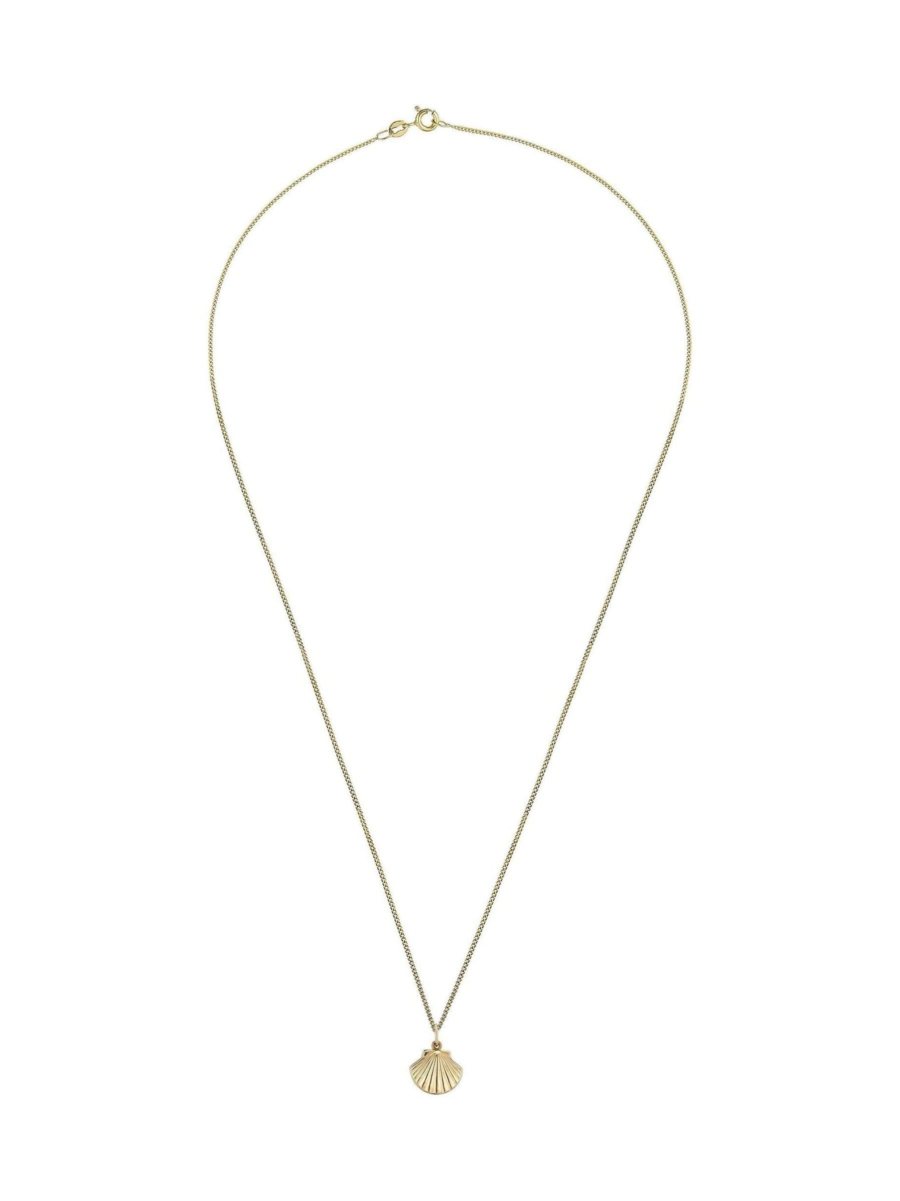 Beaverbrooks 9ct gold shell locket pendant with 45cm chain (British brand)