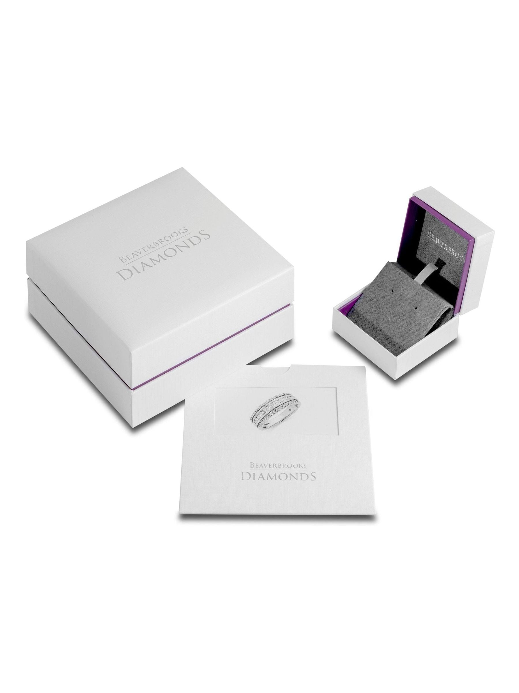 Beaverbrooks 9ct white gold diamond ruby heart earrings (British brand)