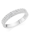 Beaverbrooks silver cubic zirconia two row ring, imported from the UK