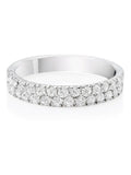 Beaverbrooks silver cubic zirconia two row ring, imported from the UK