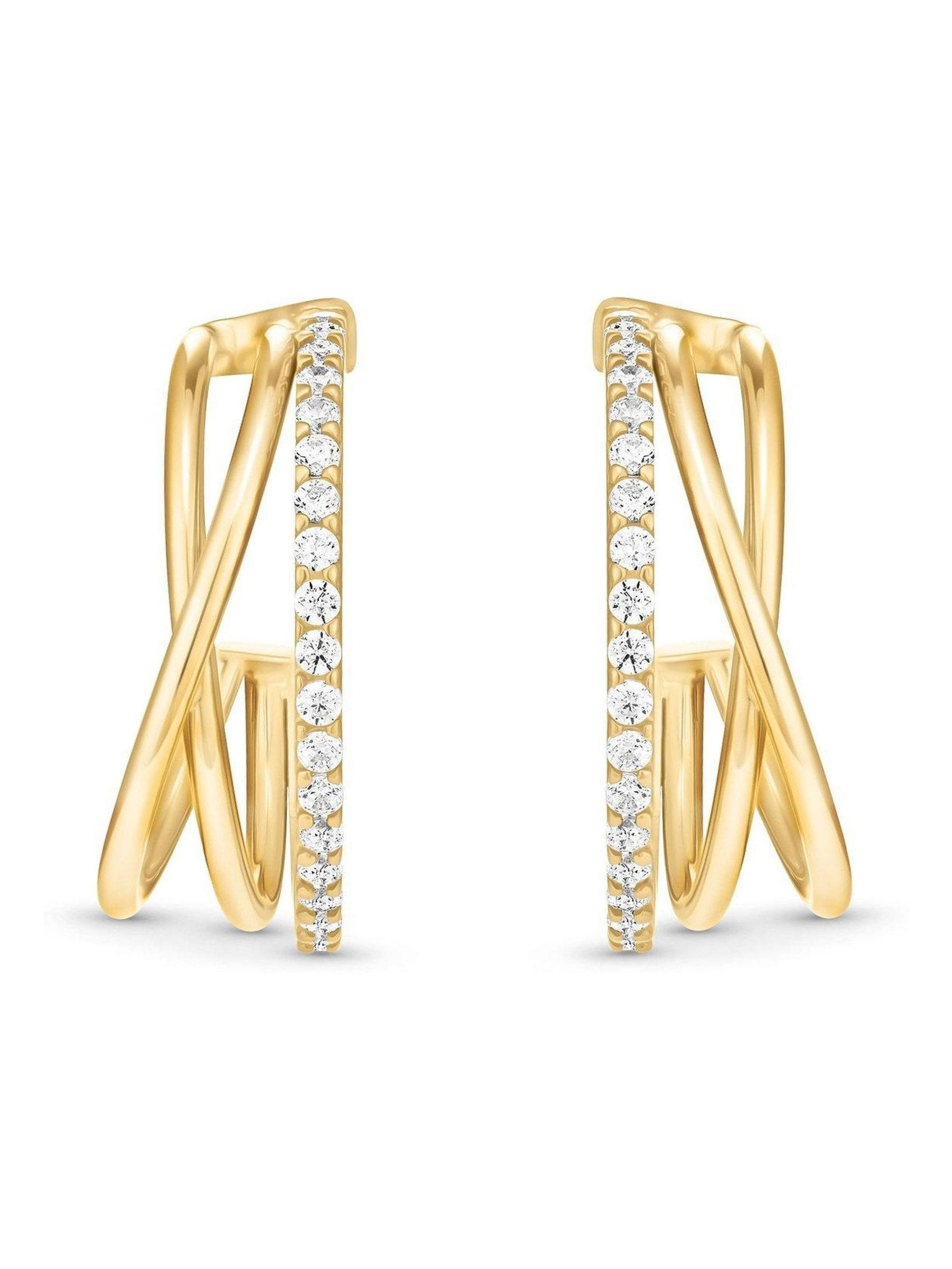 Beaverbrooks cubic zirconia twist hoop earrings, UK version