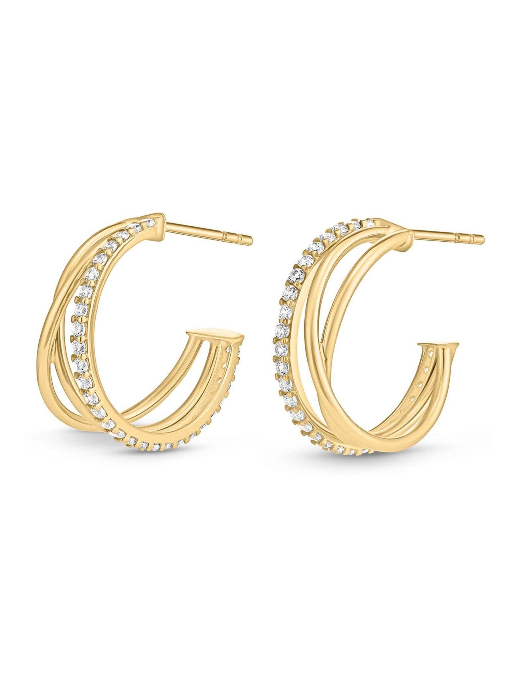 Beaverbrooks cubic zirconia twist hoop earrings, UK version