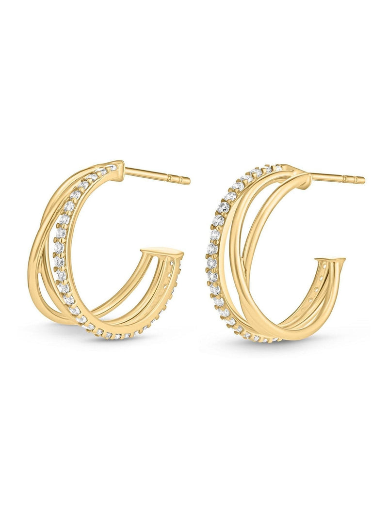Beaverbrooks cubic zirconia twist hoop earrings, UK version