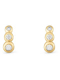 Beaverbrooks gold stud earrings cubic zirconia swirl, imported from the UK