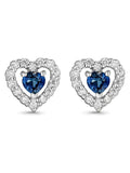 Beaverbrooks diamond sapphire heart earrings 7mm - British product