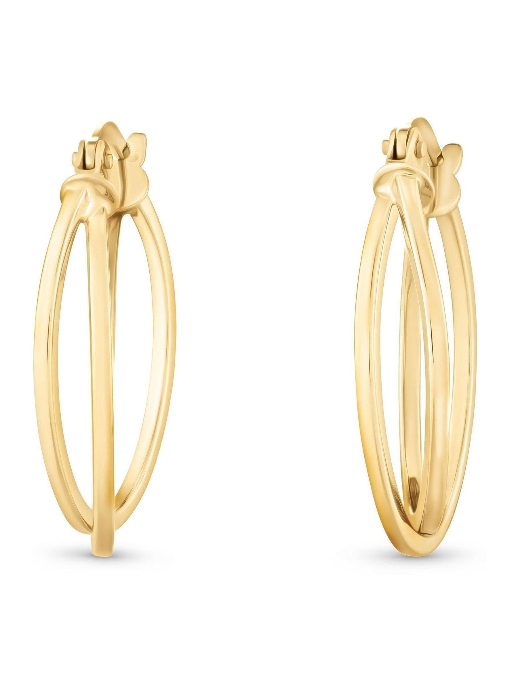 Beaverbrooks gold double hoop earrings 2mm, UK version