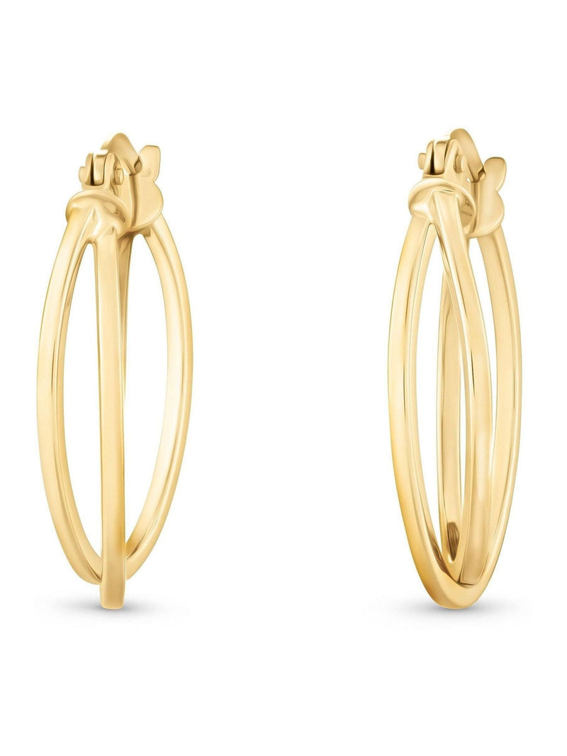 Beaverbrooks gold double hoop earrings 2mm, UK version