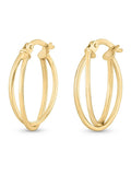 Beaverbrooks gold double hoop earrings 2mm, UK version