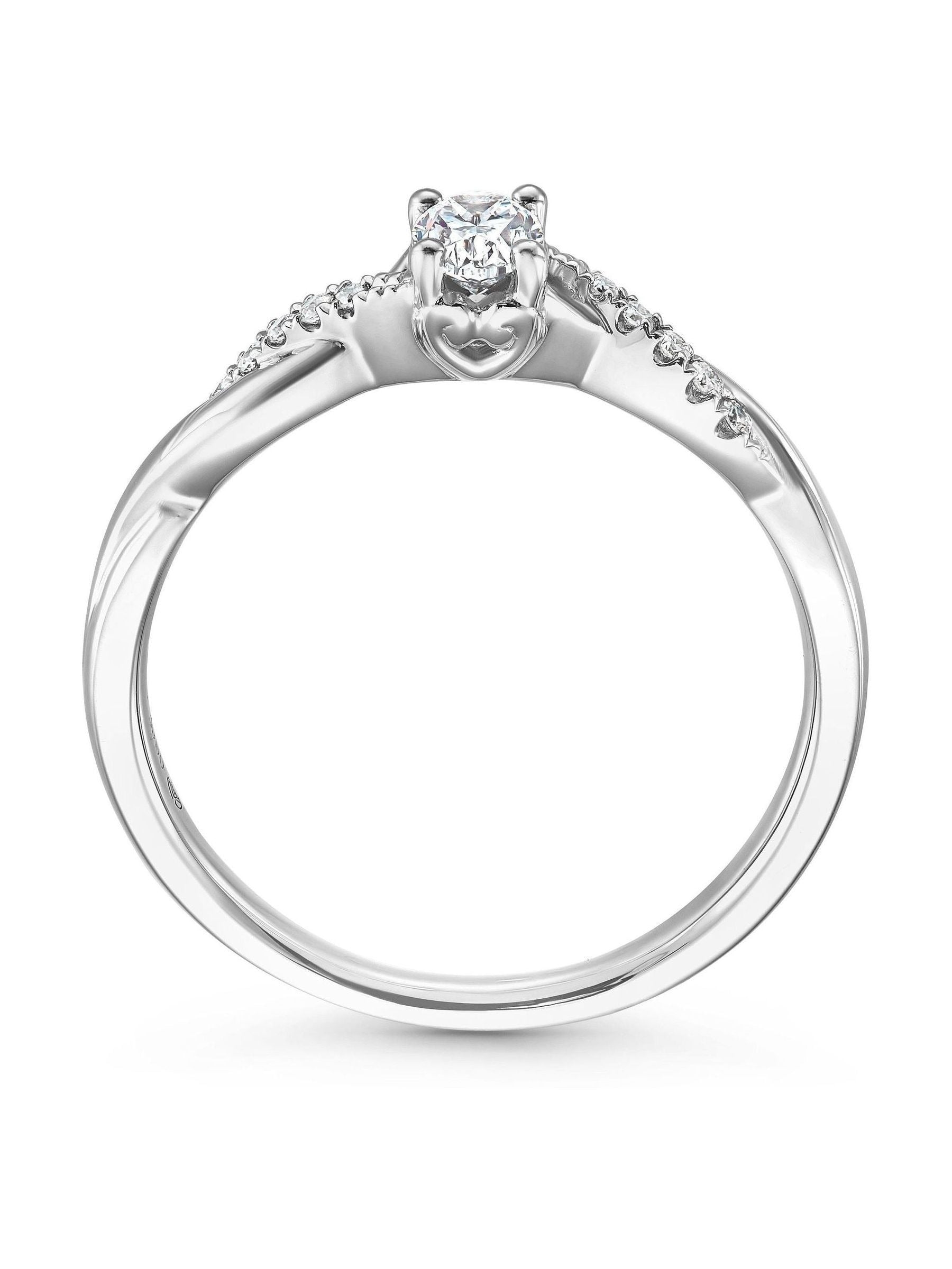 Beaverbrooks white platinum diamond oval engagement ring 0.30ct - British product