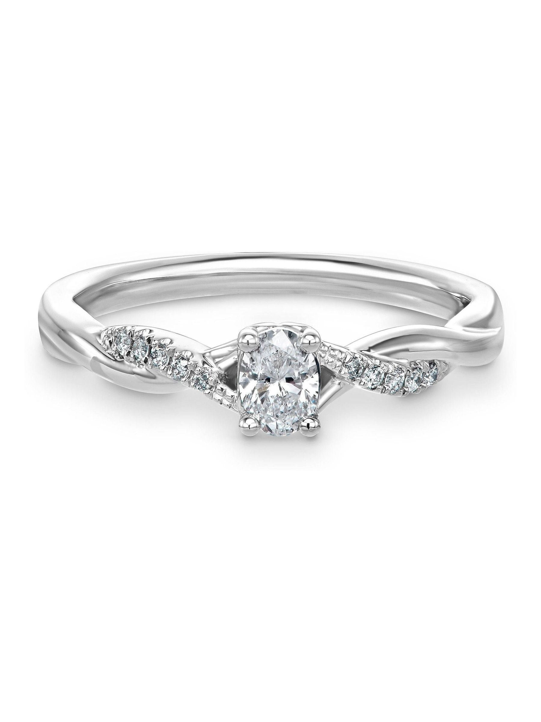 Beaverbrooks white platinum diamond oval engagement ring 0.30ct - British product