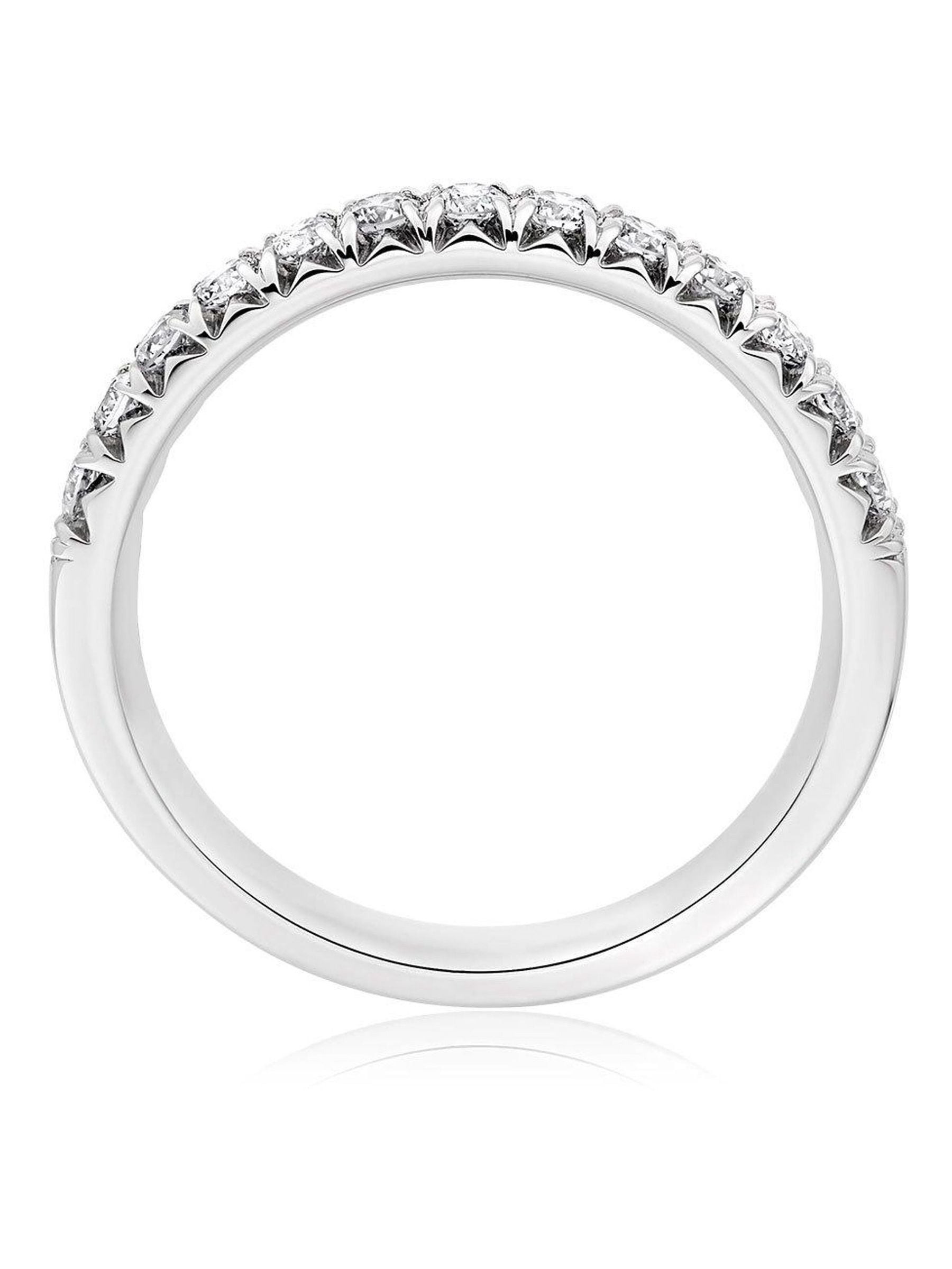 Beaverbrooks platinum half eternity diamond ring, imported from the UK