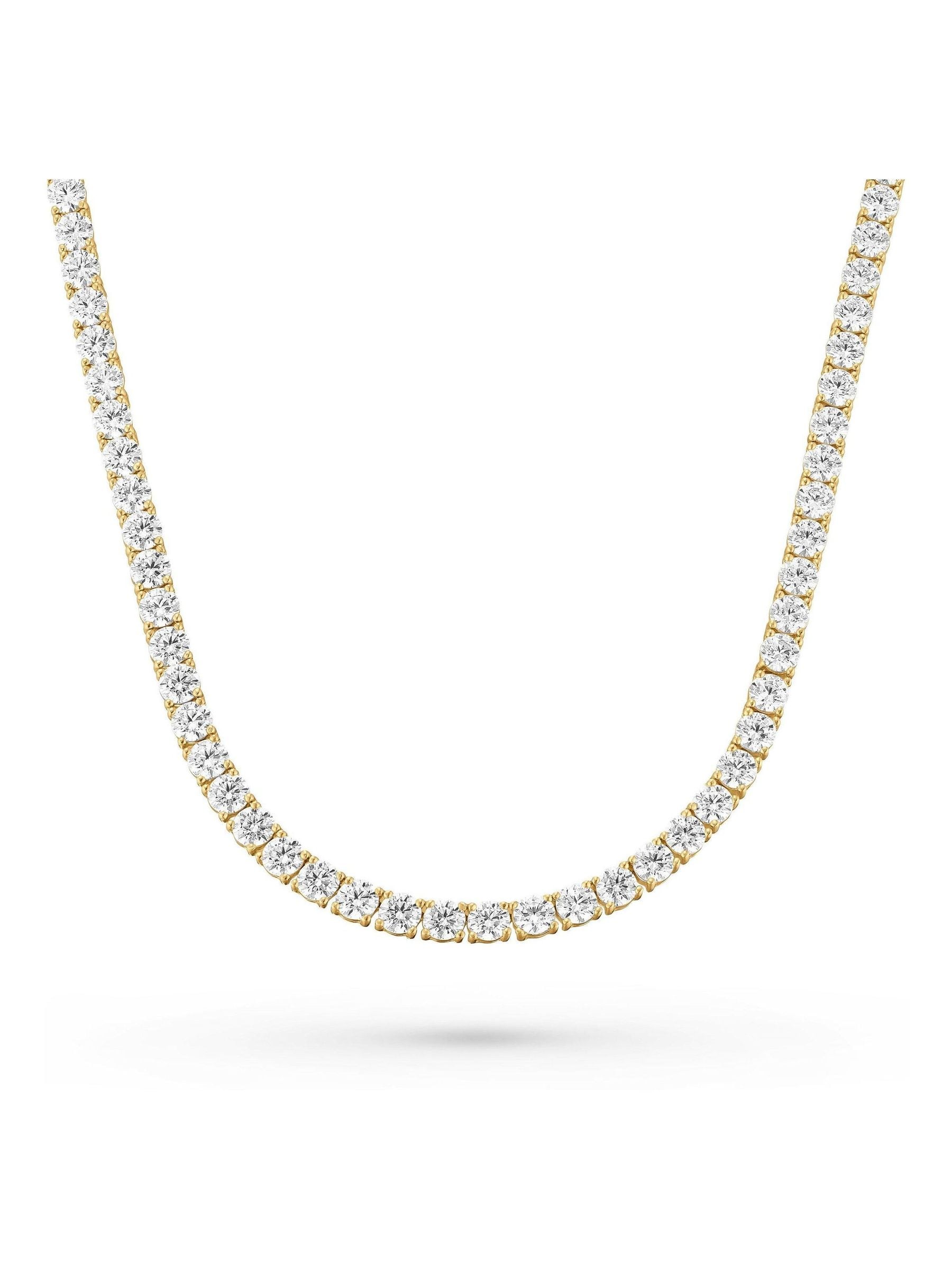 Beaverbrooks tennis necklace yellow gold plated cubic zirconia 45cm, imported from the UK