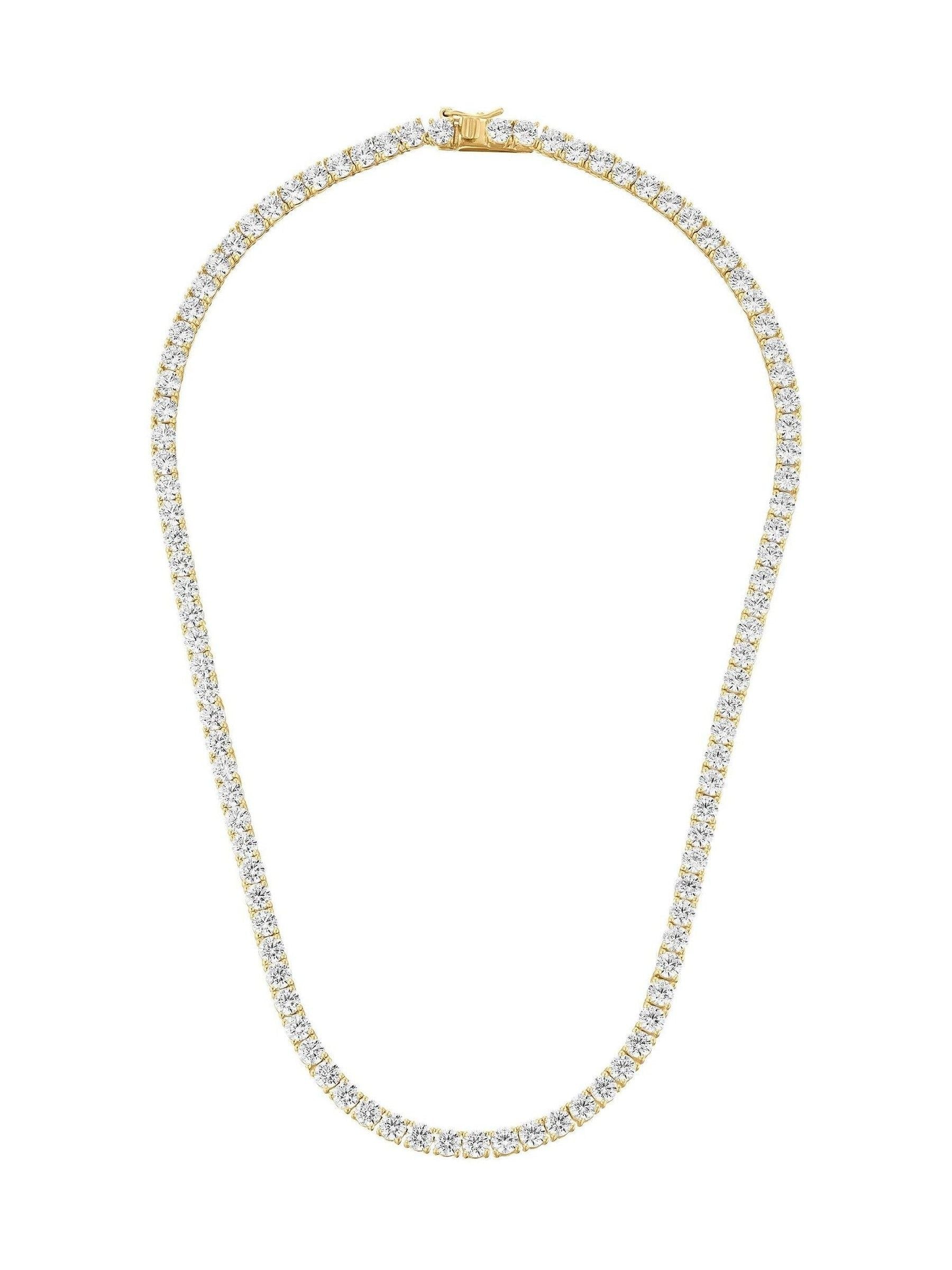 Beaverbrooks tennis necklace yellow gold plated cubic zirconia 45cm, imported from the UK