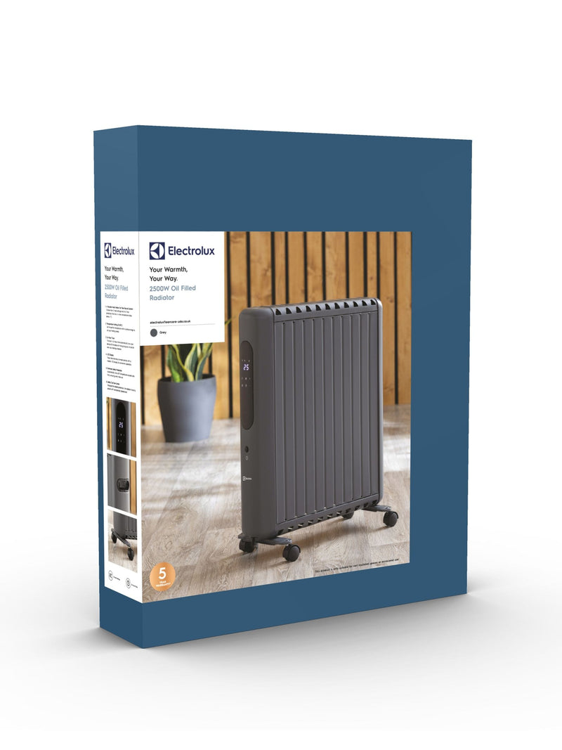 Electrolux Grey 2500W Digital Oil Heater, imported from the UK
