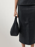 St Agni black woven leather large Bon Bon bag - British product