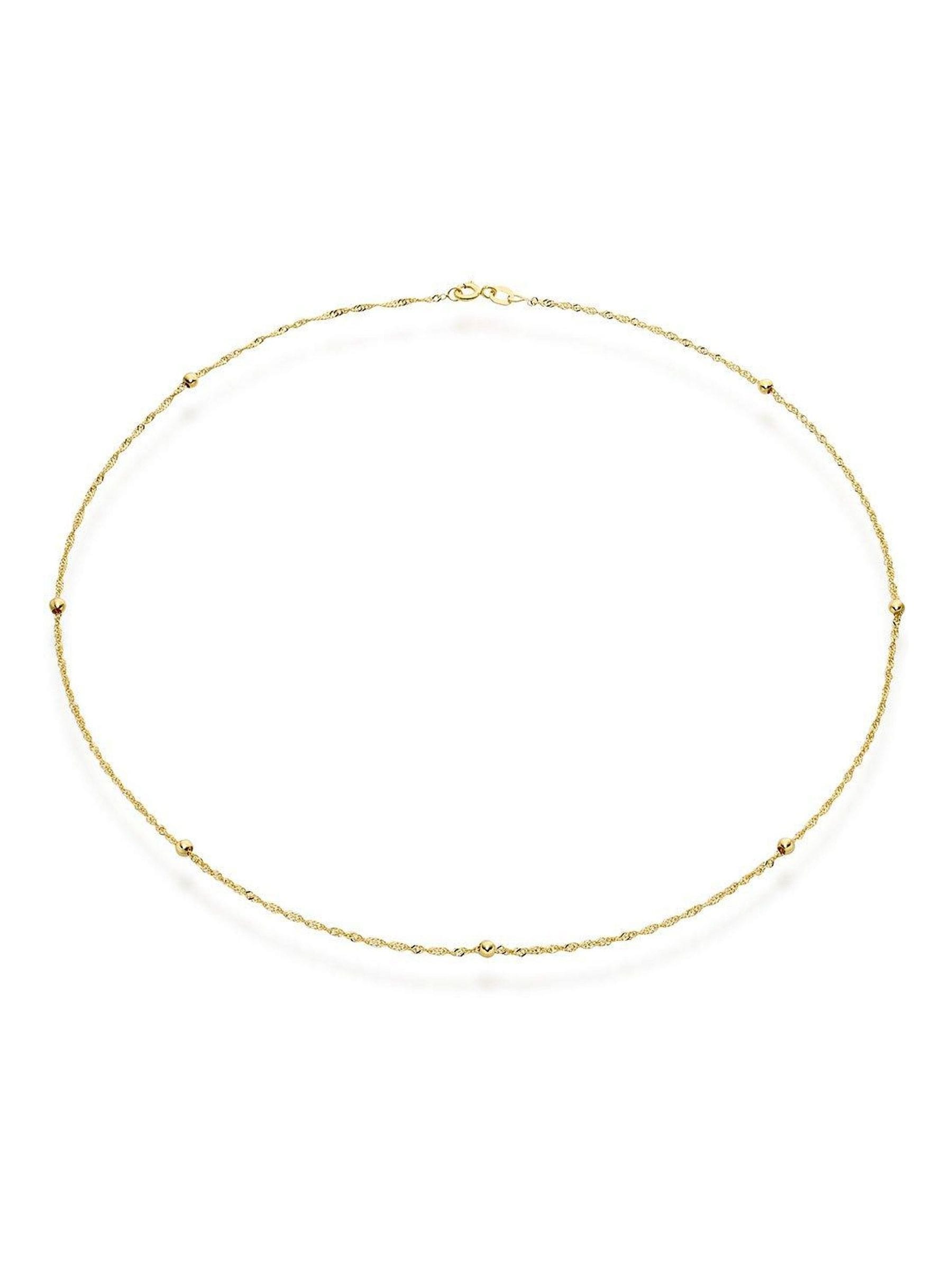 Beaverbrooks 9ct yellow gold ball necklace 45cm, imported from the UK