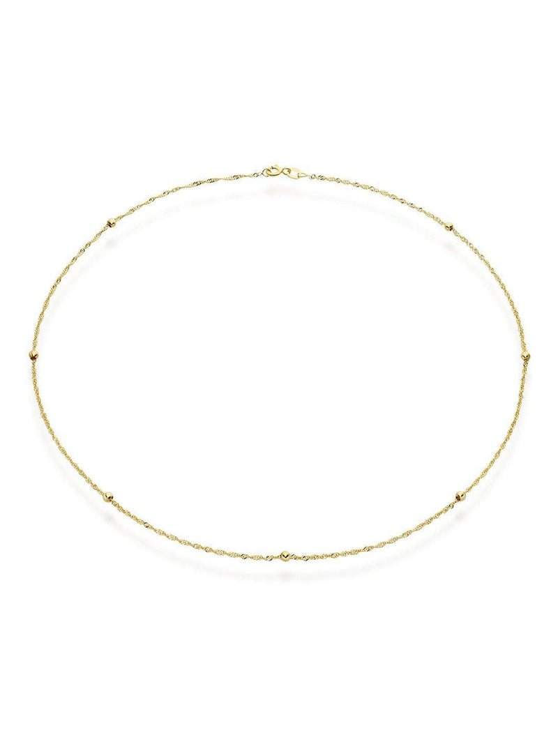 Beaverbrooks 9ct yellow gold ball necklace 45cm, imported from the UK