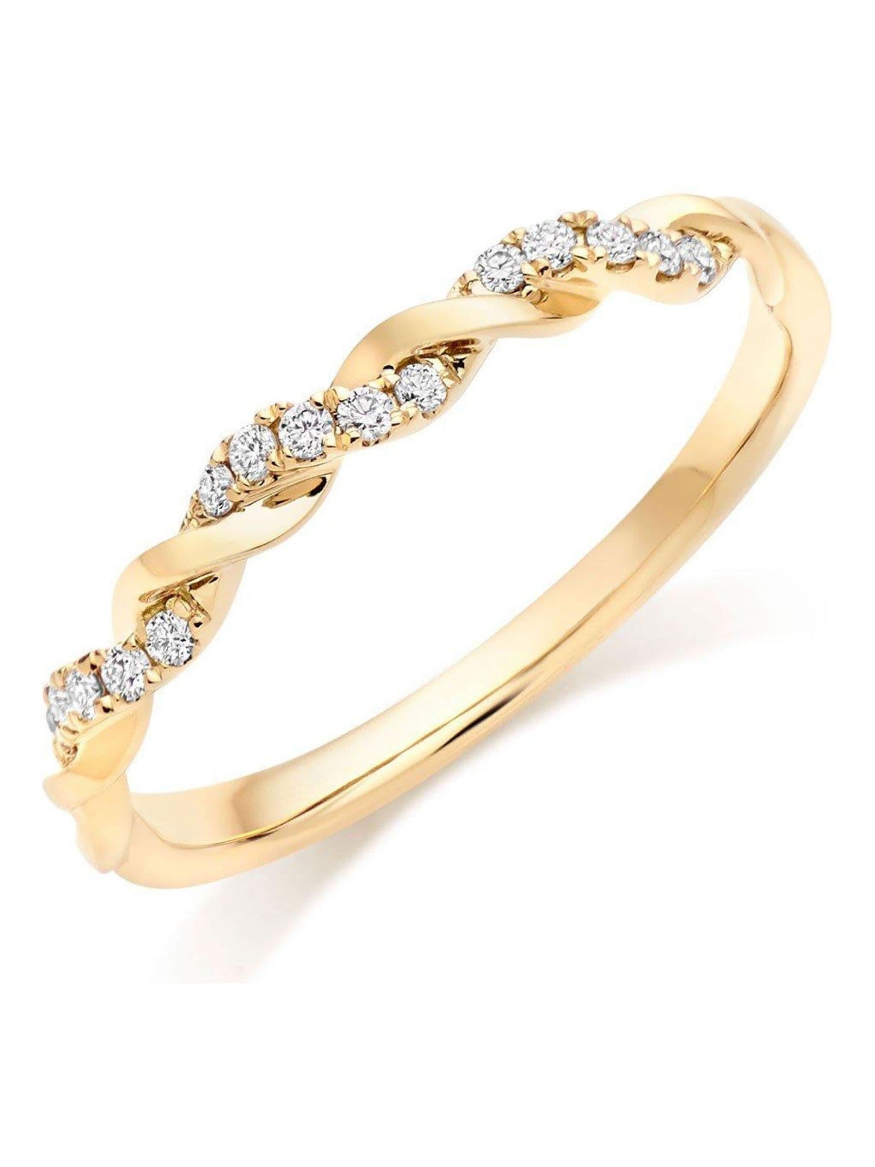Beaverbrooks 18ct gold diamond wedding ring 2mm (British brand)
